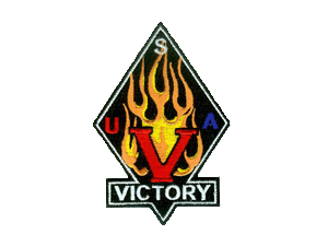 Victory flaming V diamond patch 4 inch